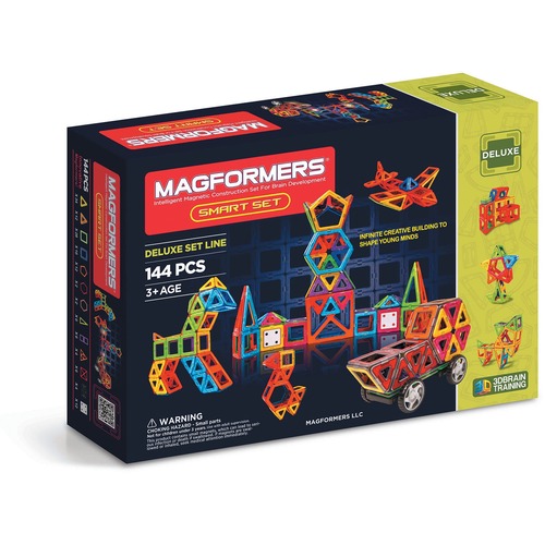Magformers Smart 144pc Set - Skill Learning: Building, Shape, Geometry - 144 Pieces