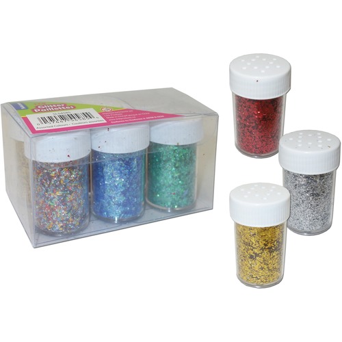 Link Product Glitter Shaker - Craft Project - 6 / Pack - Silver, Gold, Blue, Green, Red, Multicolor
