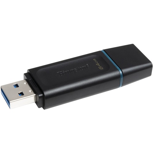Kingston DataTraveler Exodia 64GB USB 3.2 (Gen 1) Flash Drive - 64 GB - USB 3.2 (Gen 1) - Teal - 5 Year Warranty - 1 Each - USB Drives - KINDTX64GBCR