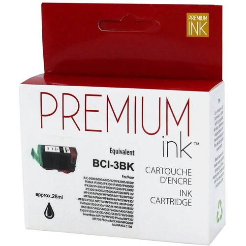 Premium Ink Inkjet Ink Cartridge BCI3BK - Black - 1 Each