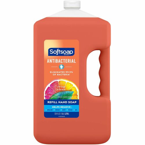 Softsoap Antibacterial Liquid Hand Soap Refill - Crisp Clean ScentFor - 1 gal (3.8 L) - Bacteria Remover - Hand - Moisturizing - Antibacterial - Orange - Anti-irritant - 1 Each