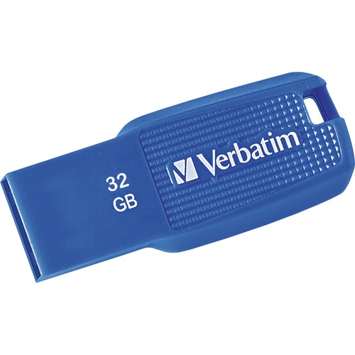 Verbatim 32GB Ergo USB 3.0 Flash Drive - Blue - The Verbatim Ergo USB drive features an ergonomic design for in-hand comfort and COB design for enhanced reliability.
