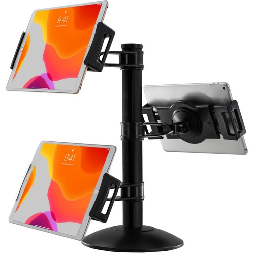 CTA Digital Quick-Connect Universal Trio Tablet Mount with Height-Adjustable Arms - Up to 9.5" Screen Support - 14.25" (361.95 mm) Height x 13" (330.20 mm) Width - Matte - Aluminum - Black