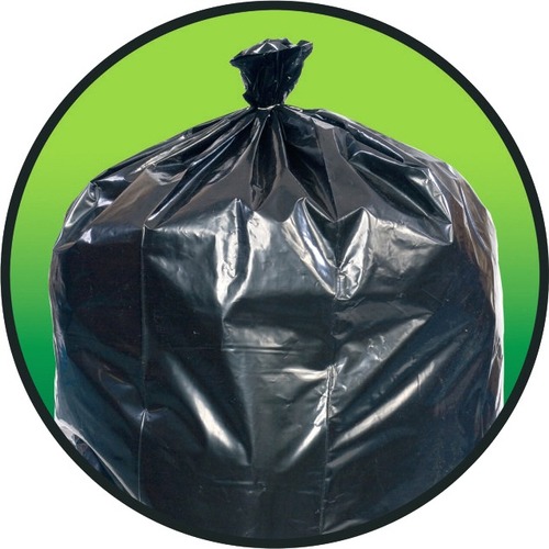 Pitt Plastics Eco?Strong Trash Bag - 56 gal/85 lb Capacity - 43" Width x 47" Depth - 1.70 mil (43 Micron) Thickness - Black - Virgin Resin - 100/Carton - Recycled