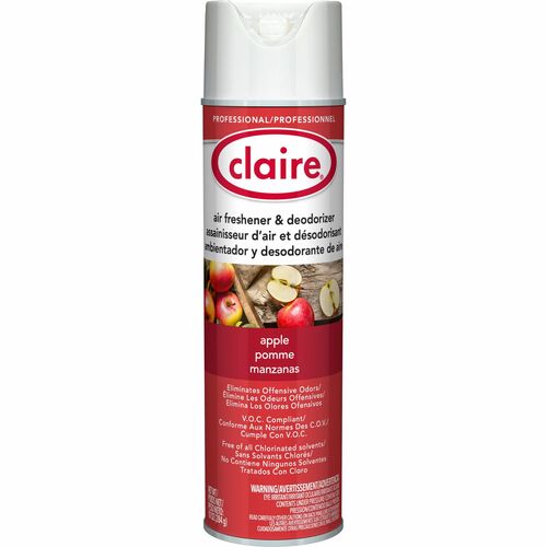 Claire Apple Air Freshener & Deodorizer - Aerosol - 20 fl oz (0.6 quart) - Dutch Apple - Ozone-safe, Chemical-free, Residue-free, Non-staining, Odor Neutralizer - 1 Each