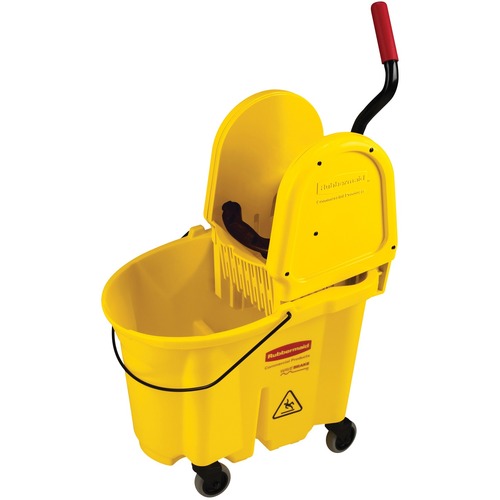 Rubbermaid Commercial WaveBrake Bucket/Wringer - 33 L - 25.50" (647.70 mm) x 16.56" (420.70 mm) - Yellow - 1 Each = RUB294595