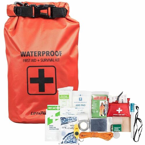 Life+Gear Survival/First Aid Kit - Plastic, Fabric, Glass - Red - 2