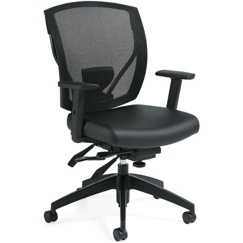 Offices To Go Ibex Task Chair - Fabric Seat - Mesh Back - Mid Back - Black - Armrest - 1 Each = GLB315721