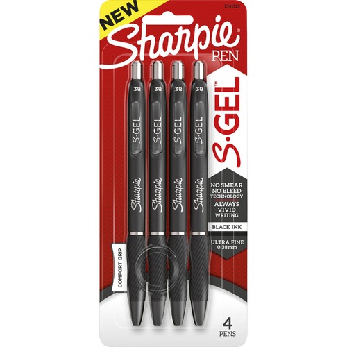 Sharpie S-Gel Pens - 0.38 mm Pen Point Size - Black Gel-based Ink - 1 Each