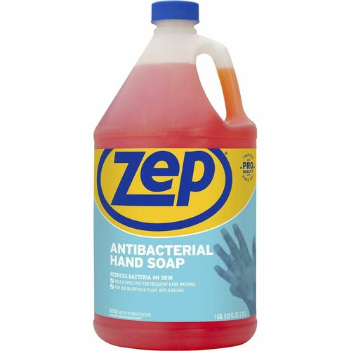 Zep Antimicrobial Hand Soap - Fresh Clean ScentFor - 1 gal (3.8 L) - Kill Germs, Bacteria Remover, Soil Remover - Hand - Antibacterial - Orange - Non-abrasive, Solvent-free, Residue-free, Quick Rinse - 1 Each