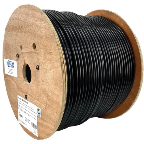 Tripp Lite Cat6/Cat6e Bulk Ethernet 600 MHz Solid-Core Direct-Burial Outdoor-Rated UTP Bulk Ethernet Cable - Black, 1,000 ft. (304.8 m) - 1000 ft Category 6/Category 6e Network Cable for Network Device, Antenna, Digital Signage Display, Surveillance Camer