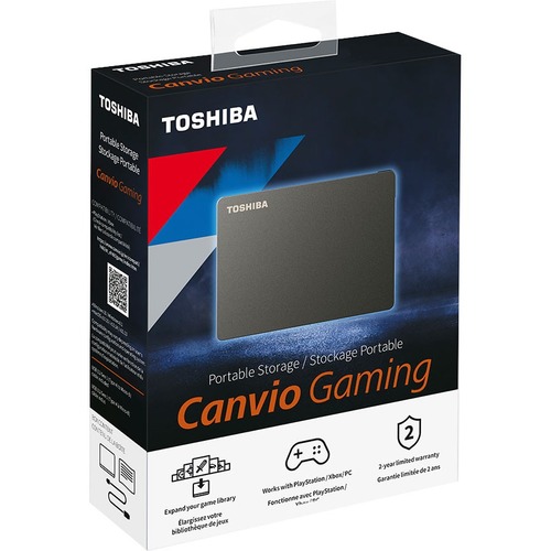 Toshiba Canvio Gaming HDTX120XK3AA 2 TB Portable Hard Drive - External - Black - Gaming Console Device Supported - USB 3.0