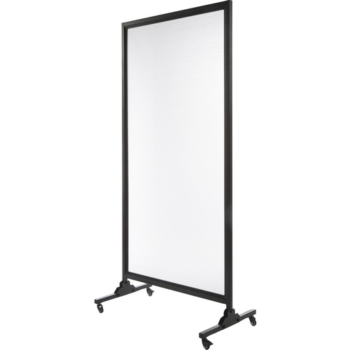 Quartet Mobile Room Divider - 48" (1219.20 mm) Width x 72" (1828.80 mm) Height - Metal Frame - Plastic - Clear, Black