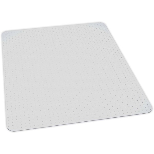 SKILCRAFT® Clear Chairmat - Carpet - 60" Length x 60" Width x 0.500" Depth - Traditional - Polymer - Clear - 20 / Each