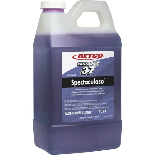 Betco Spectaculoso General Cleaner - FASTDRAW 37 - Concentrate - 67.6 fl oz (2.1 quart) - Lavender Scent - 1 Each - Deodorize, Phosphate-free, Rinse-free, Spill Proof, Chemical Resistant, Butyl-free - Purple