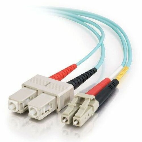 C2G 9.8ft (3m) LC-SC 10Gb 50/125 OM3 Duplex Multimode PVC Fiber Optic Cable - Aqua