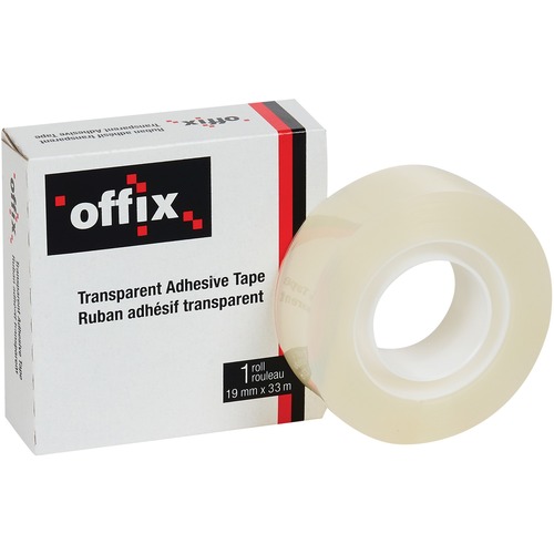 Offix Multipurpose Adhesive Tape - 36.1 yd (33 m) Length x 0.75" (19 mm) Width - 1 Each - Transparent = NVX347781