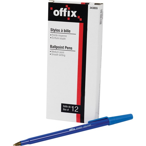 Offix Ballpoint Pen - Medium Pen Point - Blue - 12 / Box