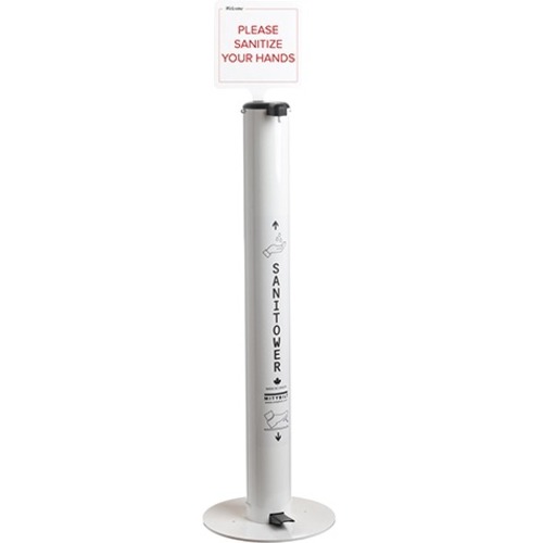 MITYBILT Hands Free Sanitizer Dispenser Station - 36" (914.40 mm) Height - Powder Coated - Silver