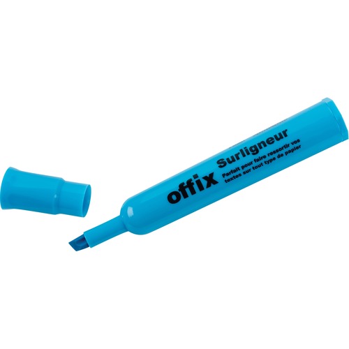 Offix Highlighter - Chisel Marker Point Style - Blue - 1 Each
