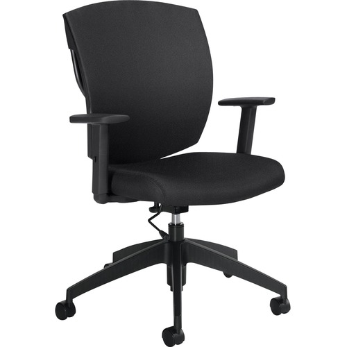 Offices To Go Ibex | Upholstered Seat & Back Task - Ebony Fabric Seat - Ebony Fabric Back - Mid Back - 5-star Base - Armrest - 1 Each