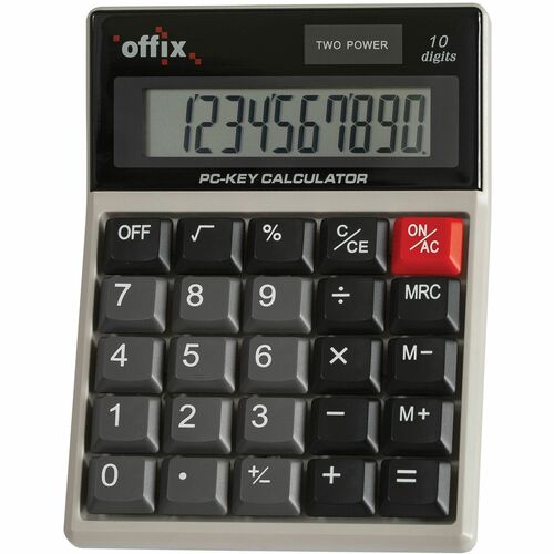 Offix Simple Calculator - Large Display, 4-Key Memory, Dual Power - 8 Digits - Solar, Battery Powered - Pocket - 1 Each = MGE1080912200