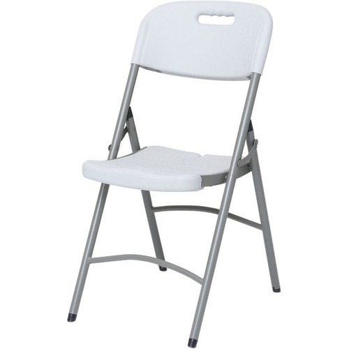 DURA Durable Folding Chair - Four-legged Base - White - Resin - 6 / Box = DRHA6311
