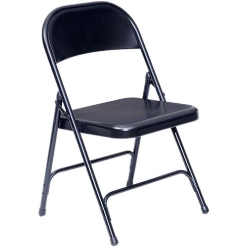 DURA Party Folding Chair 1.0mm - Powder Coated, Black Metal Frame - Four-legged Base - Black - 4 / Box = DRHF173