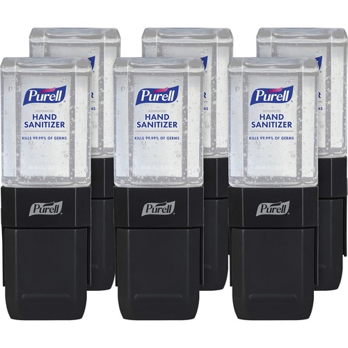 PURELL® ES1 Dispenser Starter Kit (4424-D6) - Manual - 15.22 fl oz Capacity - Theft Proof, Durable, Compact, Dye-free, Push Button - Graphite - 6 / Carton