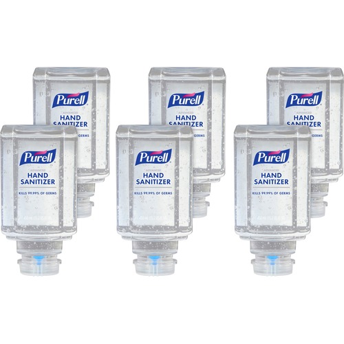 PURELL® Advanced Hand Sanitizer Gel Refill - Clean Scent - 15.2 fl oz (450 mL) - Push Pump Dispenser - Kill Germs - Hand, Skin - Clear - Dye-free, Refillable, Unscented - 6 / Carton