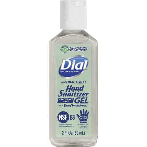 Dial Hand Sanitizer Gel - Fragrance-free Scent - 2 fl oz (59.1 mL) - Bacteria Remover - Hand - Clear - Dye-free - 1 Each