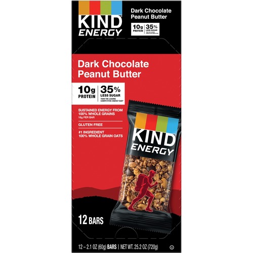 KIND Energy Bars - Gluten-free, Individually Wrapped - Dark Chocolate, Peanut - 12 / Box