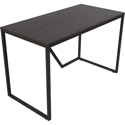 Lorell SOHO Modern Writing Desk - 30" Height x 48" Width x 24" Depth - Finish: Black - Mocha Table Top - 1 Each