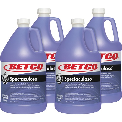 Betco Spectaculoso General Cleaner - Concentrate - 128 fl oz (4 quart) - 4 / Carton - Deodorize, Phosphate-free, Rinse-free, Butyl-free - Purple