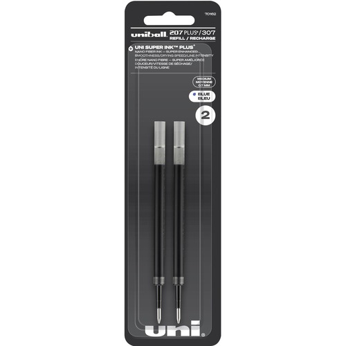 uni-ball 207 Plus Gel Rollerball Pen Refills - 0.70 mm Point - Blue Ink - Super Ink, Water Resistant, Fade Resistant, Fraud Resistant - 2 / Pack