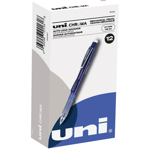 uni-ball CHROMA Mechanical Pencils - HB, #2 Lead - 0.7 mm Lead Diameter - Blue Lead - Cobalt Blue Barrel - EACH