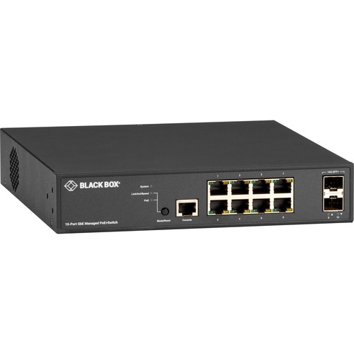 Black Box LPB3000 Ethernet Switch - 8 Ports - Manageable - Gigabit Ethernet, 10 Gigabit Ethernet - 10/100/1000Base-T, 10GBase-X - TAA Compliant - 2 Layer Supported - Modular - Optical Fiber, Twisted Pair - PoE Ports - Wall Mountable - 1 Year Limited Warra