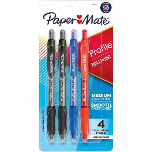 Paper Mate Pen RT Bold Profile Asst 4/pkg - Bold Pen Point - 1 mm Pen Point Size - Retractable - 4 / Pack