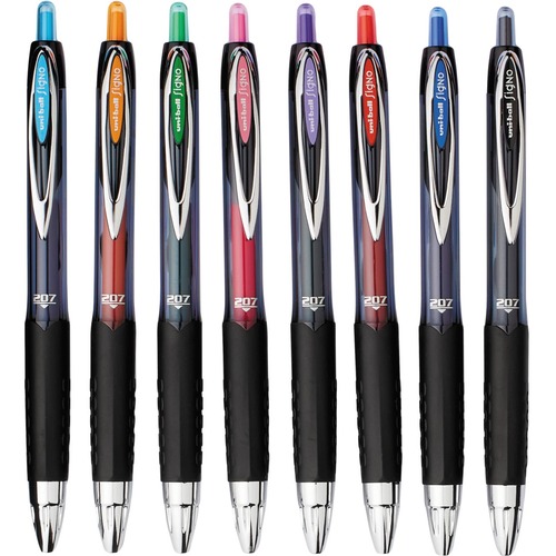 Uni-Ball 207 Gel Pen - 0.7 mm Pen Point Size - RetractablePigment-based, Gel-based Ink - 8 / Pack