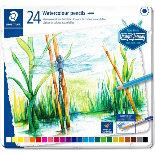 Staedtler Watercolour Pencils - 146 10C - 24 Assorted Colours - Colored Pencils - STD14610CM24