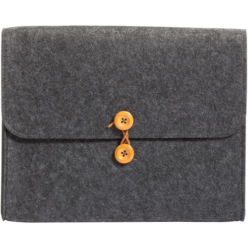 Pendaflex Carrying Case Tablet - Charcoal Gray, Black - Dust Resistant, Scratch Resistant, Smudge Resistant - Felt, Wood Button - 10.25" (260.35 mm) Height x 11.50" (292.10 mm) Width x 1.50" (38.10 mm) Depth - 1 Pack