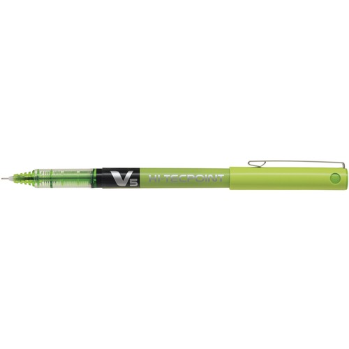 Pilot Hi-Tecpoint Rollerball Pen - 0.5 mm Pen Point Size - Needle Pen Point Style - Refillable - Light Green Liquid Ink - 12 / Box