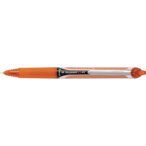 Pilot Hi-Tecpoint Rollerball Pen - 0.5 mm Pen Point Size - Refillable - Orange Liquid Ink - 12 / Box