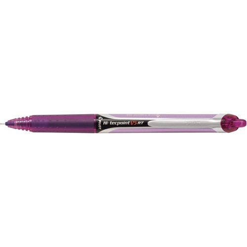Pilot Hi-Tecpoint Rollerball Pen - 0.5 mm Pen Point Size - Refillable - Retractable - Purple, Violet Liquid Ink - 12 / Box
