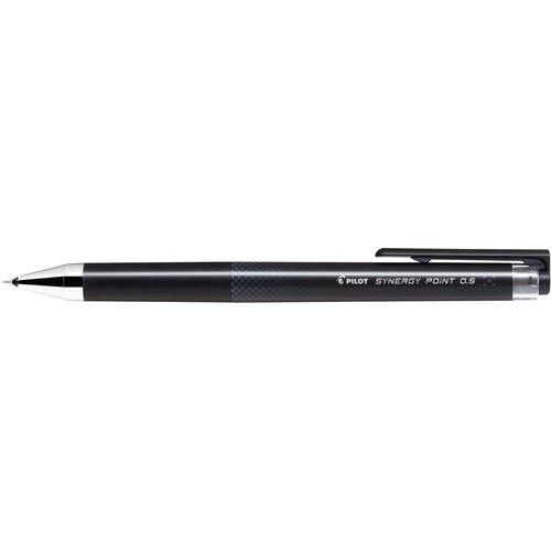 Pilot Synergy Point Rollerball Pen - 0.5 mm Pen Point Size - Needle, Conical Pen Point Style - Refillable - Retractable - Black Pigment-based, Gel-based Ink - Rollerball Pens - PILBLRTSNP5BK