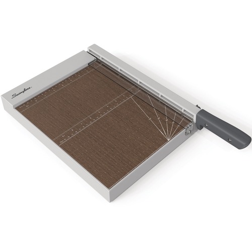 Swingline Guillotine Trimmer - 10 Sheet Cutting Capacity - 12" (304.80 mm) Cutting Length - Long Lasting, Alignment Grid, Dual Scale Ruler, Built-in LED - Wood - Paper Trimmers - SWIG7010011