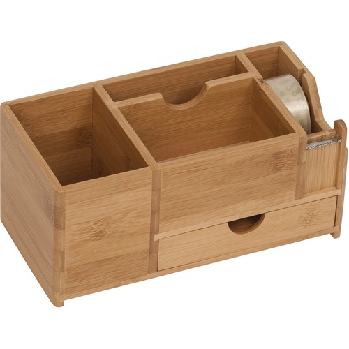 Merangue Desk Tray - 5 Compartment(s) - 1 Drawer(s) - Desktop - Bamboo - 1 Each
