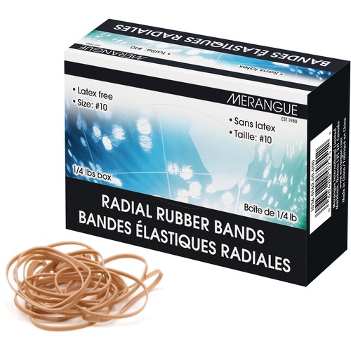 Merangue Rubber Band - #10 - 1.25" (31.75 mm) Length x 62 mil (1.57 mm) Width - Latex-free, Durable, Elastic - 1 Pack - Natural 1/4lb
