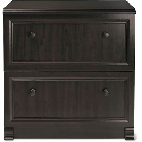 Realspace® Broadstreet 29-1/2"W x 19"D Lateral 2-Drawer File Cabinet, Walnut - 29.5" x 19" x 30" - 2 x Drawer(s) - Letter, Legal - Lateral - Drawer Extension, Hanging Rail - Walnut - Particleboard, Laminate - Assembly Required