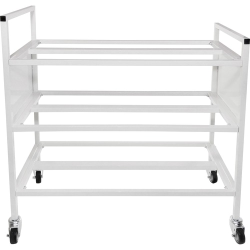 Champion Sports 24 Ball Double Wide Ball Cart - 4 Casters - Tubular Steel - 42" Length x 20" Width x 44" Height - White - 1 Each